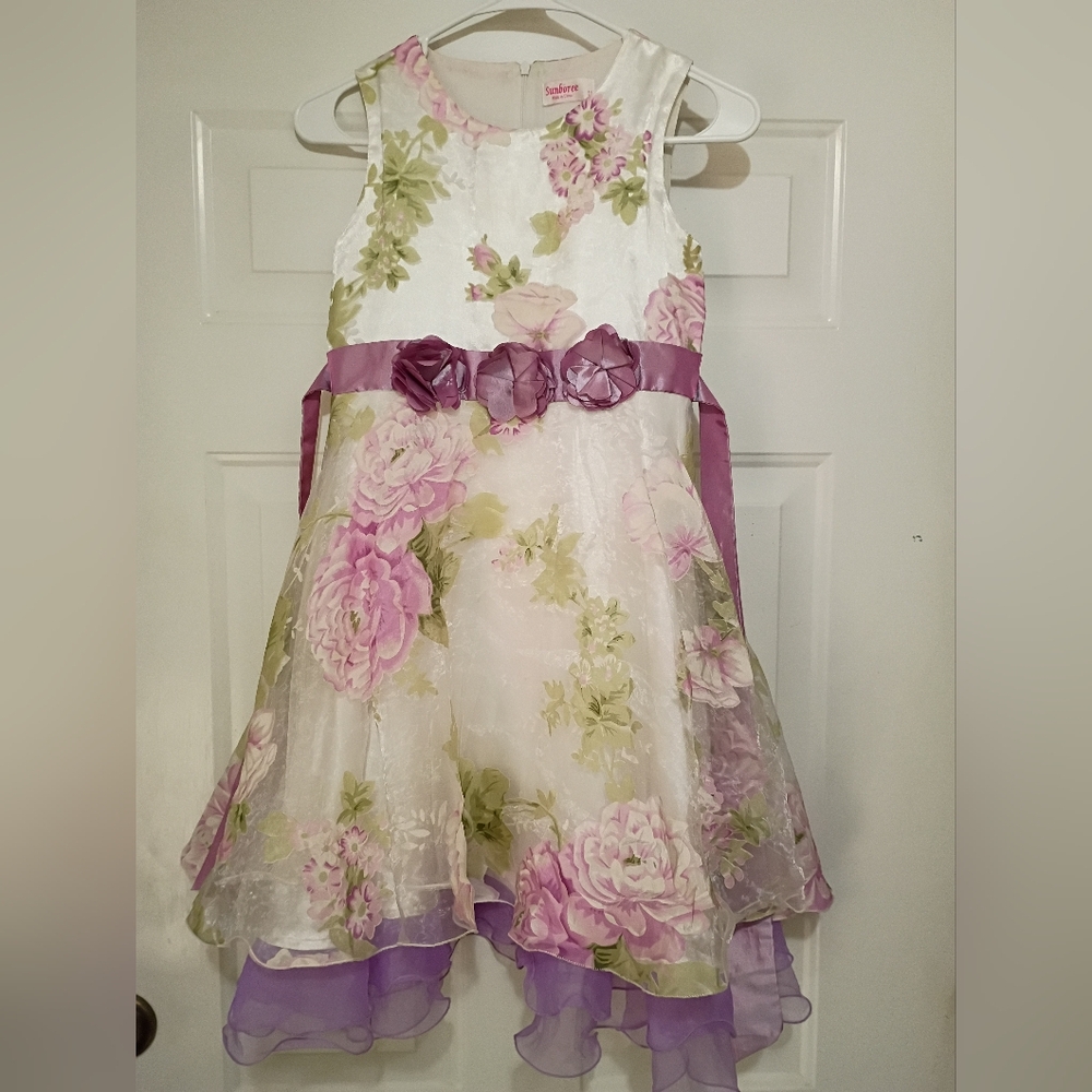 Pink and Purple floral Print Dress Size 12